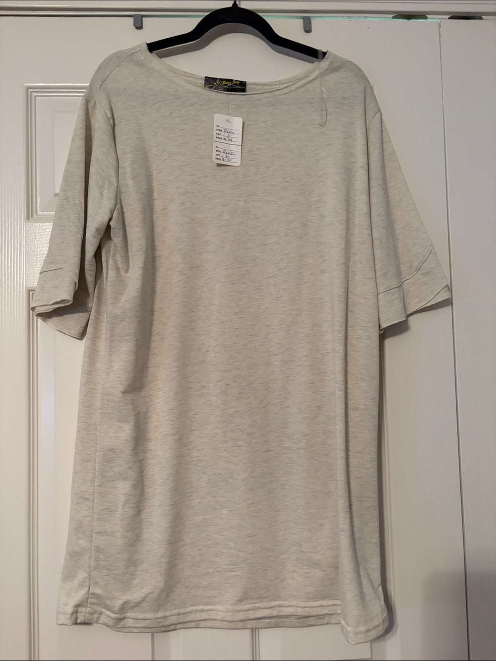 Women’s Crewneck Short Sleeve Dress in Light Heather Gray